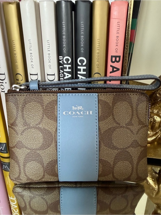 Coach Handbags - Coach signature C current canvas and leather wristlet pouch